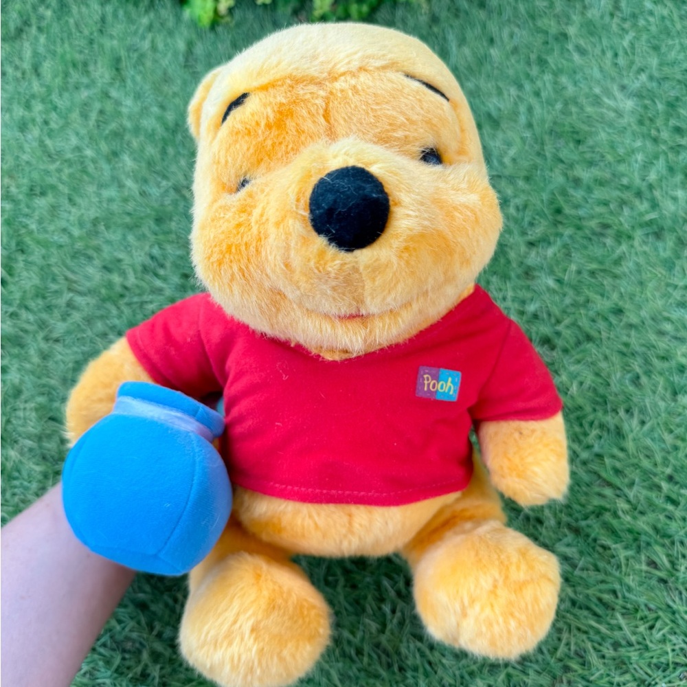 Vintage Disney 1994 Winnie the Pooh Teddy Bear With Honey Pot Stuffed Plush 10"